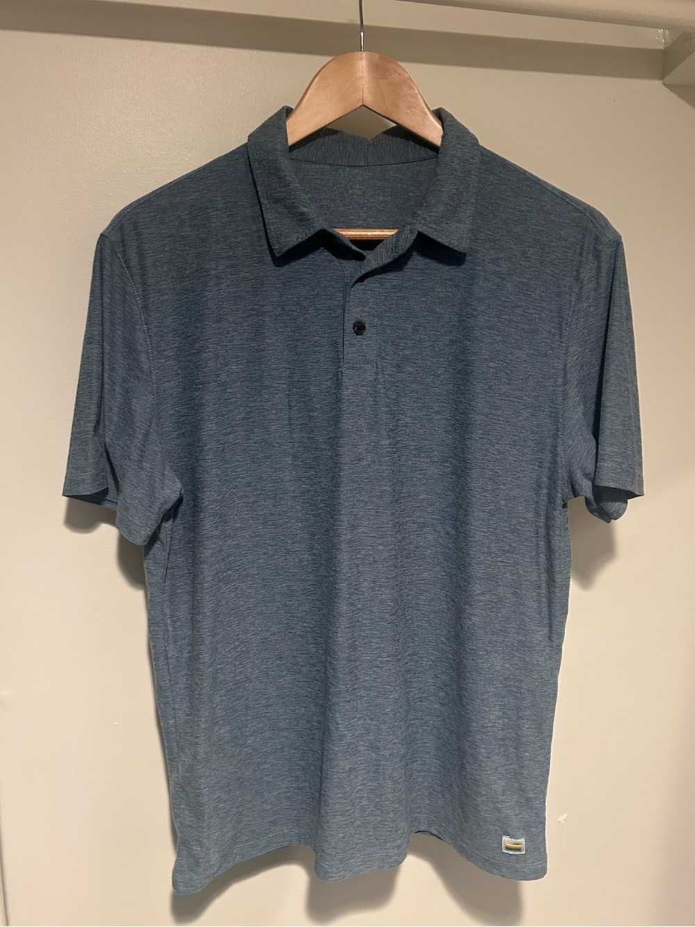 Vuori Heathered Slate Blue Polo